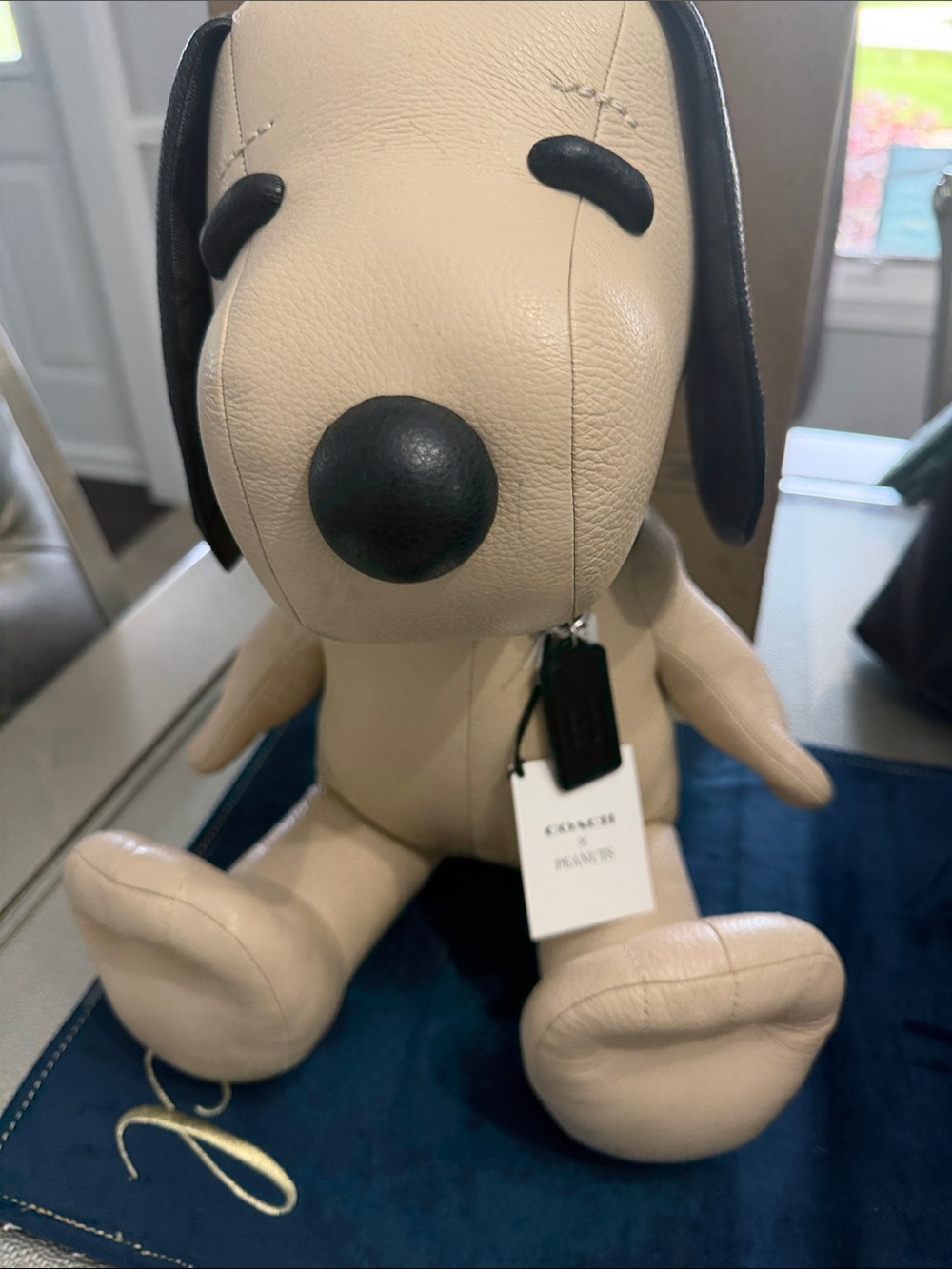 Coach Beige and Black Leather Snoopy Doll